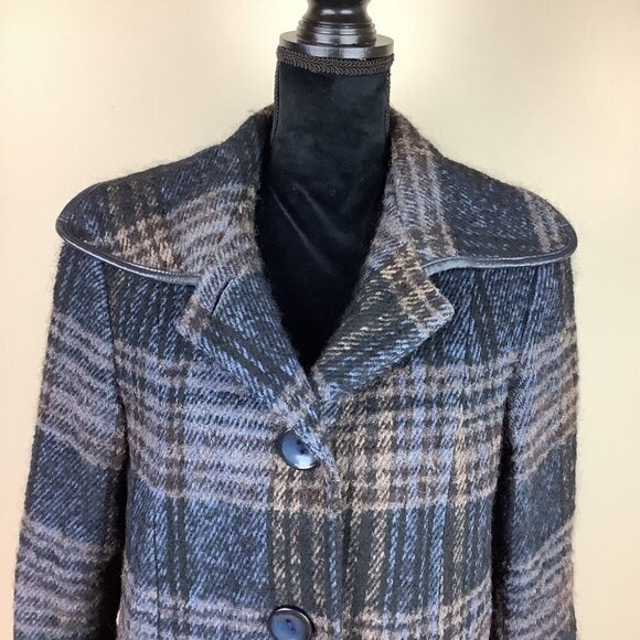 VINTAGE WOOL PLAID COAT By Montreal Coat Factory - Picture 5 of 12
